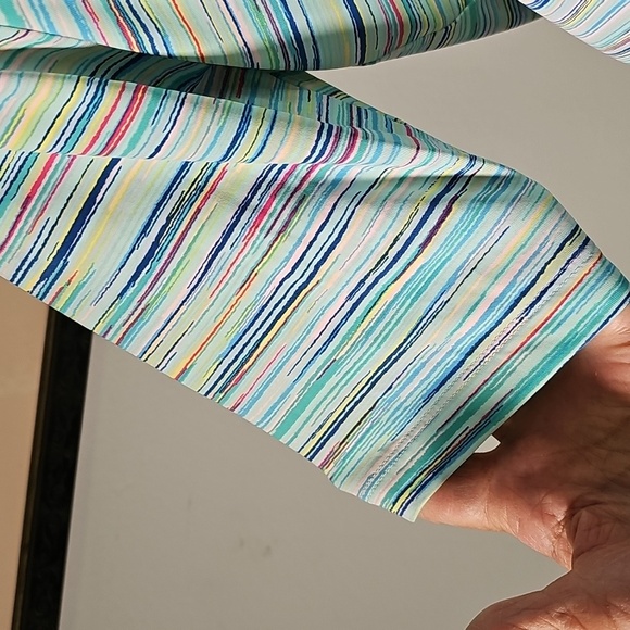 Lands' End Women's Henley Zipper- Blue and Pink Red Yellow Swim Dress. Sz Small - Picture 4 of 10